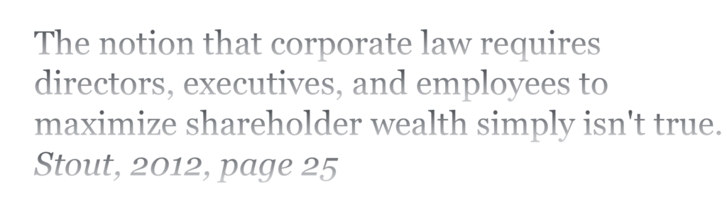 Must Firms Maximize Shareholder Value?