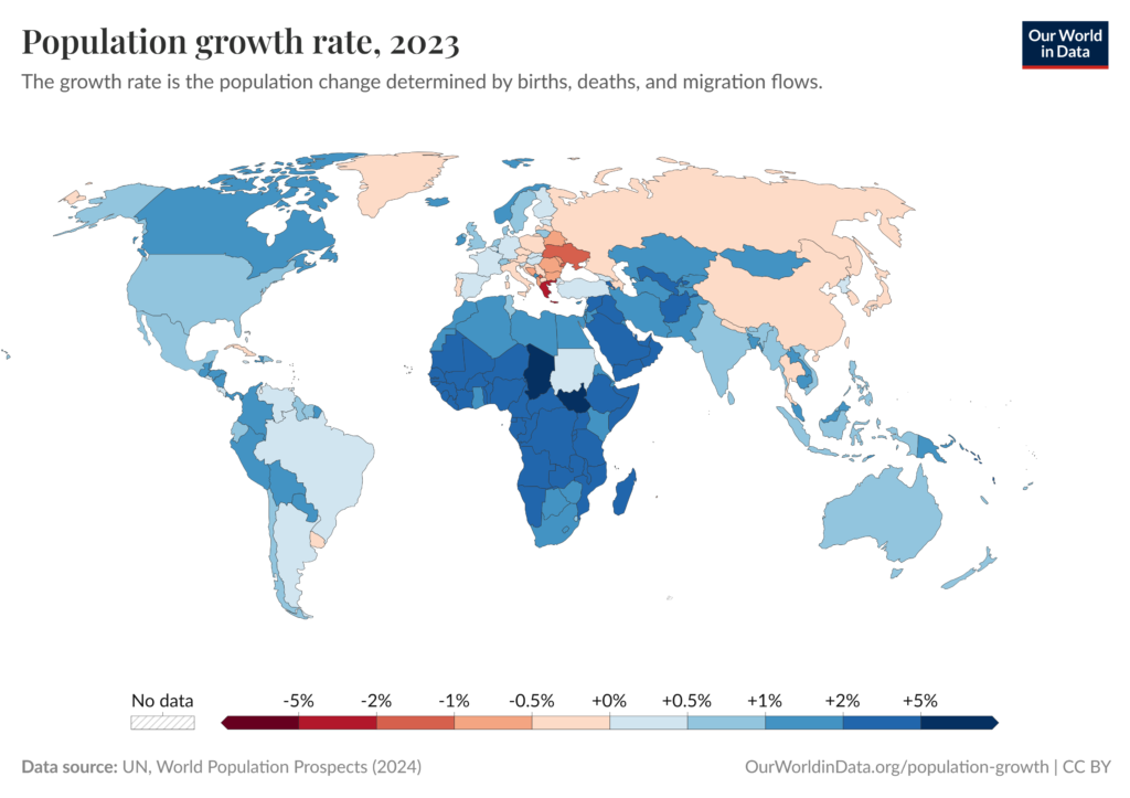 Africa is where you should go to see population growth
