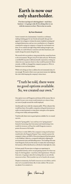 Patagonia Set Up A Trust To Control The Mission